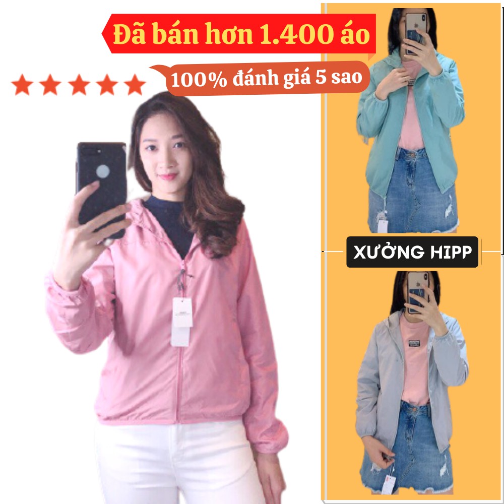 Áo khoác gió nữ Xưởng Hipp 2 lớp chống nước cao cấp có túi trong và khóa kéo túi ngoài - 2KGG