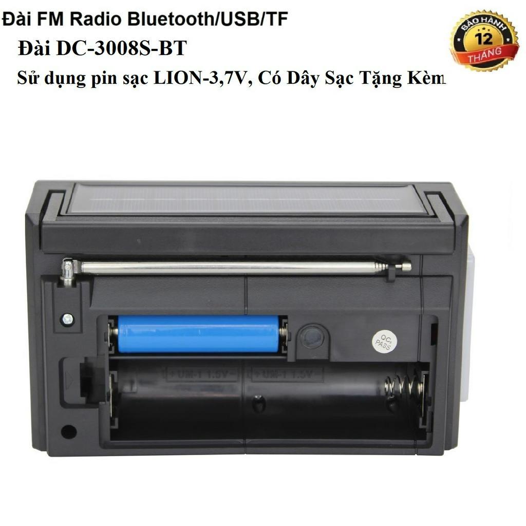 Máy nghe nhạc đài Radio FM DAICAT DC-3008BT-S Đài FM DC-3008BT-S có hỗ trợ thẻ nhớ TF và USB