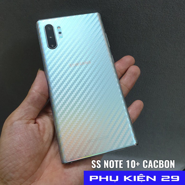 [Samsung Note 7/Note FE/Note 8/Note 9/Note 10/Note 10 Plus/Note 10 Lite] Dán lưng 3D vân Cacbon - Carbon