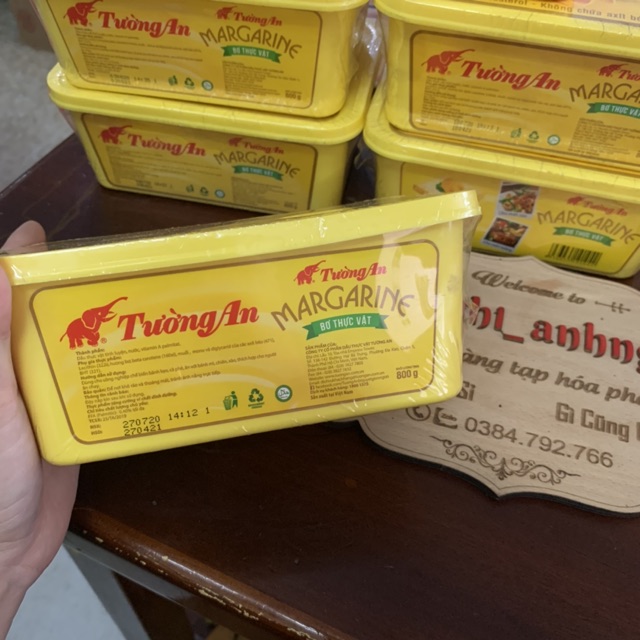 [Mã 159FMCGSALE giảm 8% đơn 500K] Bơ Thực Vật Tường An Margarine Hộp 800g