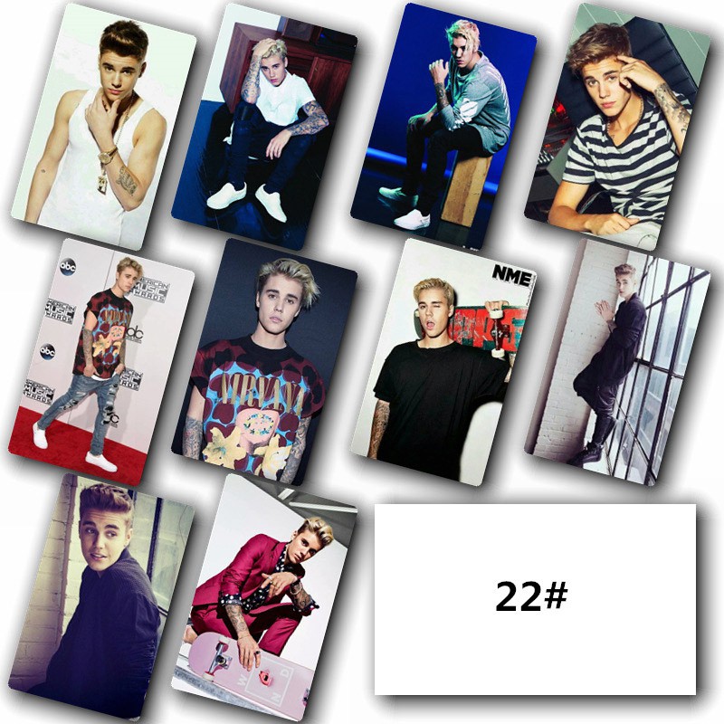 Set 10 thẻ ảnh in hình Justin Bieber