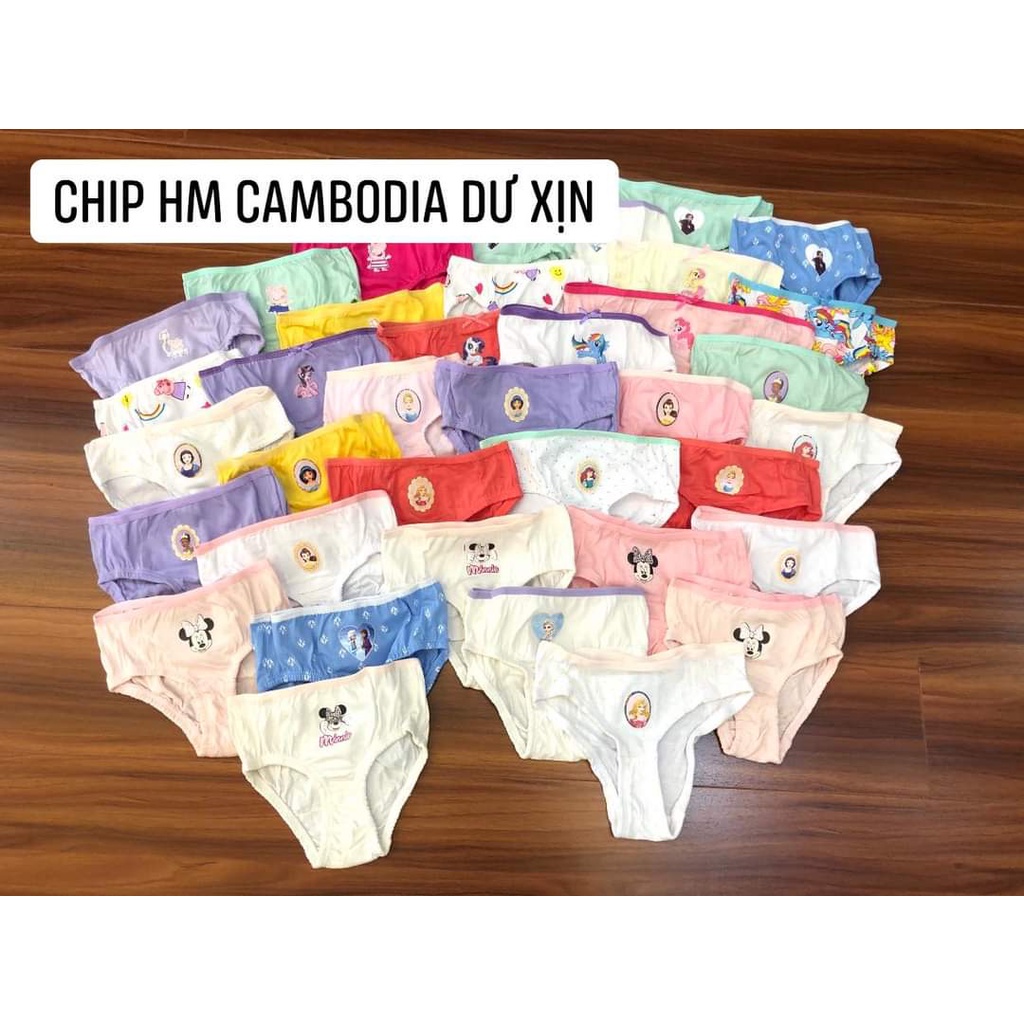 Set 7 quần chip tam giác bé gái, quần lót trẻ em cotton cao cấp mềm mịn thoáng mát