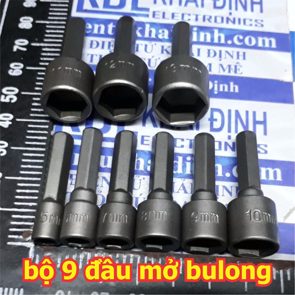 Combo bộ đầu chụp gắn máy khoan, khí nén...mở bulong đầu lục giác các kích cỡ 5~13mm 3/16~7/16inches kde5370