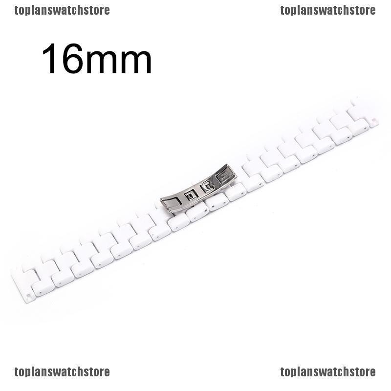 1 Dây Đeo Đồng Hồ Bằng Sứ Màu Trắng 14mm 16mm