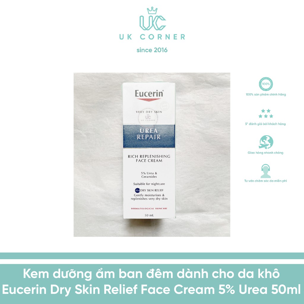 Kem dưỡng ẩm dành cho da khô Eucerin Dry Skin Relief Face Cream 5% Urea 50ml