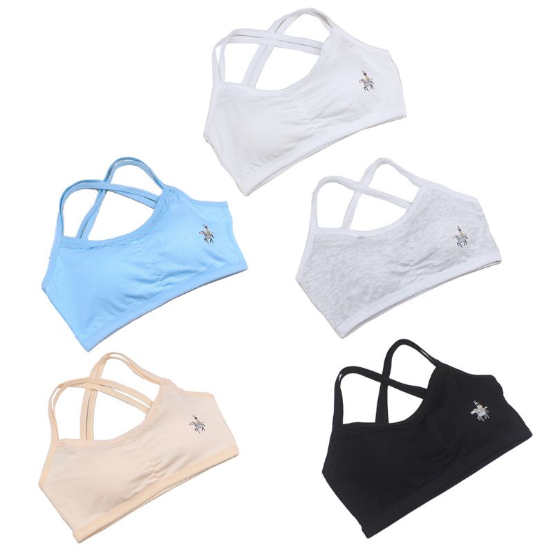 Áo Bra Thể Thao Chất Liệu Cotton Mỏng Thoáng Khí Thời Trang Cho Nữ 8-14 Tuổi