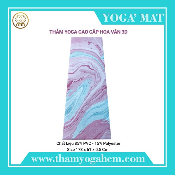 Thảm Yoga 3D Hoa Văn Mỹ Thuật 3mm - 5mm