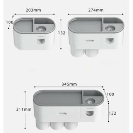 Kệ Phòng Tắm Thông Minh OENON Kèm Cốc, Bộ Nhả Kem Đánh Răng Tự Động