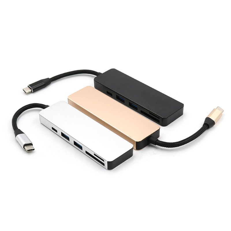 Đầu Đọc Thẻ Nhớ Tốc Độ Cao 5 Trong 1 Type C Sang Hub USB 3.0 TF SD Cho MacBook Pro 2016 Laptop PC