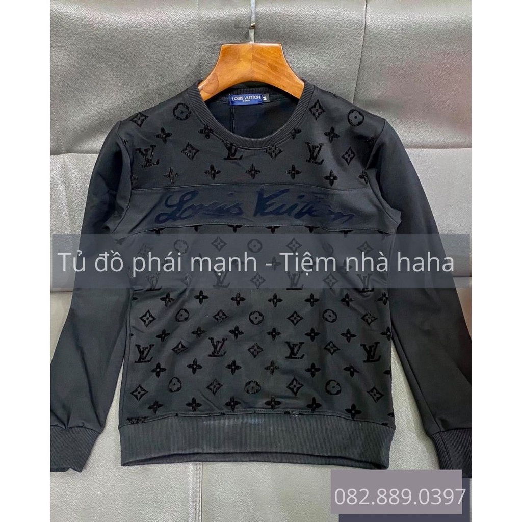 Áo thun dài tay nam nữ LV vân nổi, H221010 đủ size, thời trang unisex - Tiệm nhà haha
