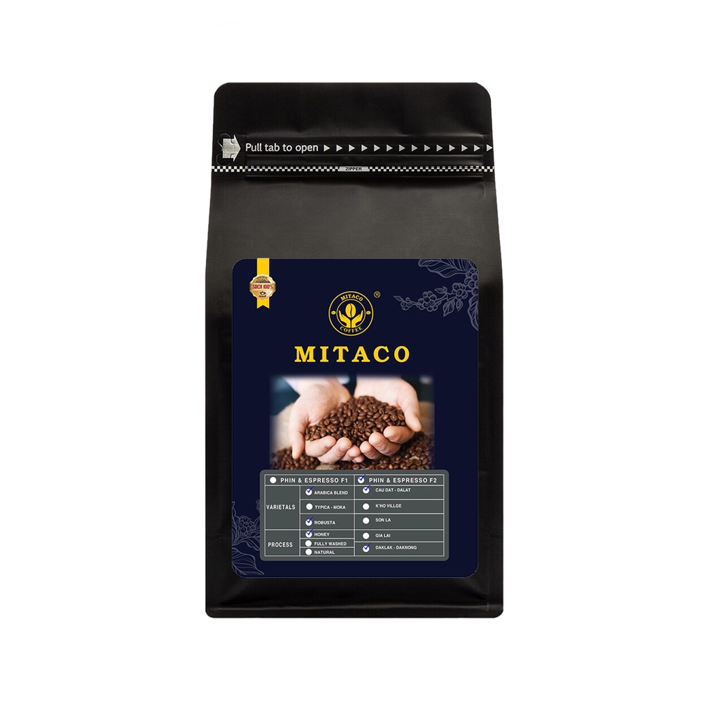 Cà phê nguyên chất Hảo Hạng F2 MITACO COFFEE (Gói 250g)