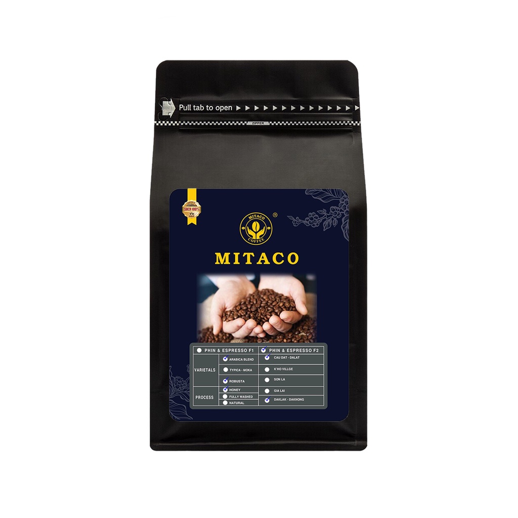 Cà phê nguyên chất Hảo Hạng F2 MITACO COFFEE (Gói 250g)