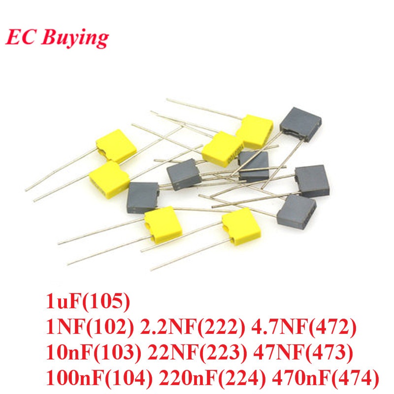 Set 20 con chip tụ điện 100v 1nf 2.2nf 4.7nf 10nf 22nf 47nf 0.1uf 100nf 220nf 470nf 1uf 102 103 104 105 222 223 224 472