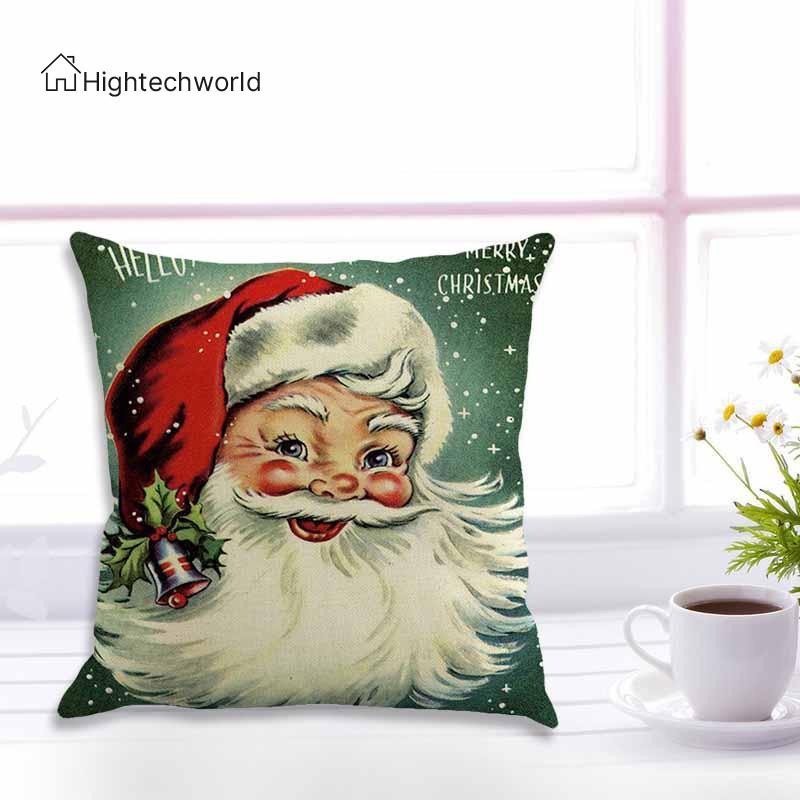 Hightechworld Christmas Xmas Santa Claus Sofa Throw Cushion Pillow Cover Case Home