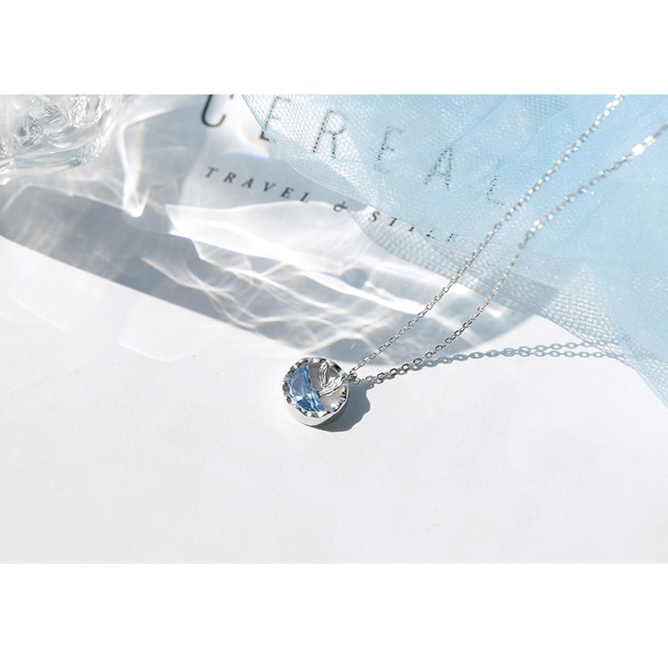 vòng cổ Mạ Bạc 925 Mặt Hình Giọt Nước Đính Đá B529