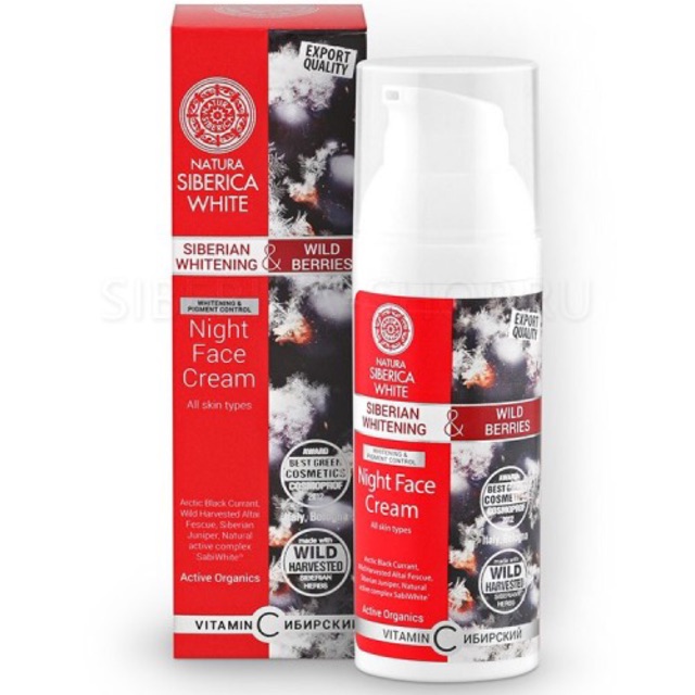 KEM DƯỠNG TRẮNG NATURA SIBERICA BAN ĐÊM DÀNH CHO MẶT