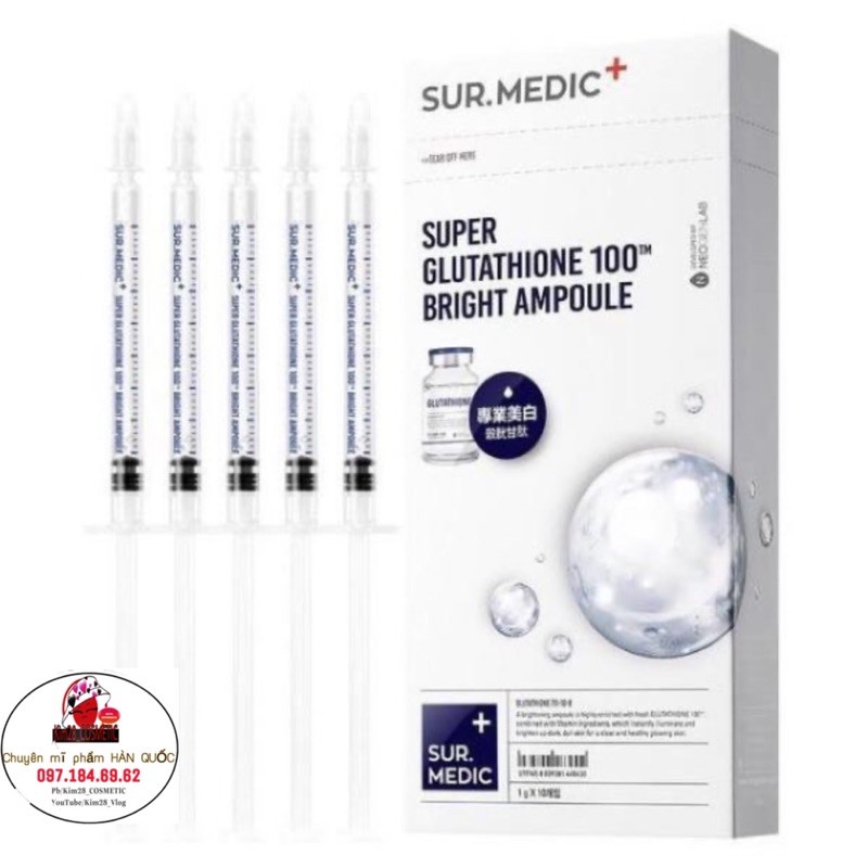 serum/tinh chất truyền trắng Hàn Quốc Sur.Medic Super Glutathione 100 Bright Ampoule