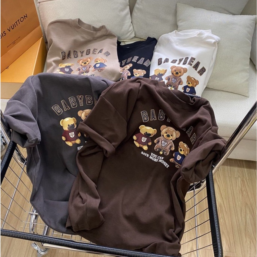 Áo thun tay lỡ Cheapy phông unisex nam nữ freesize cotton khô 3158 form rộng local brand Baby Bear C736