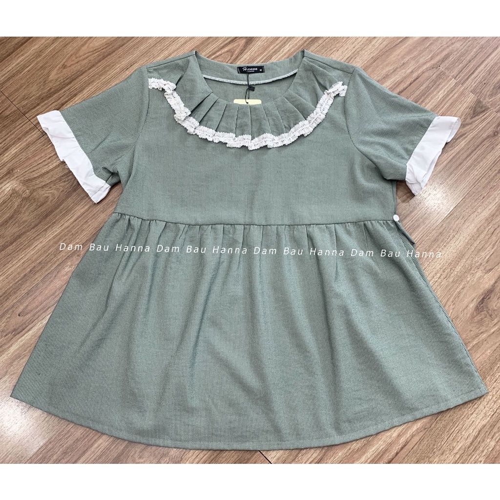 [HANNA] Áo bầu công sở kiểu xinh mùa hè có size 40-77kg chất vải cotton thấm mồ hôi tốt thoáng mát có nhiều màu
