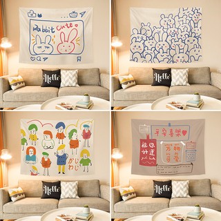 Nordic ins wind tapestry cartoon animation background cloth home bedroom living room wall covering live photo custom hanging cloth