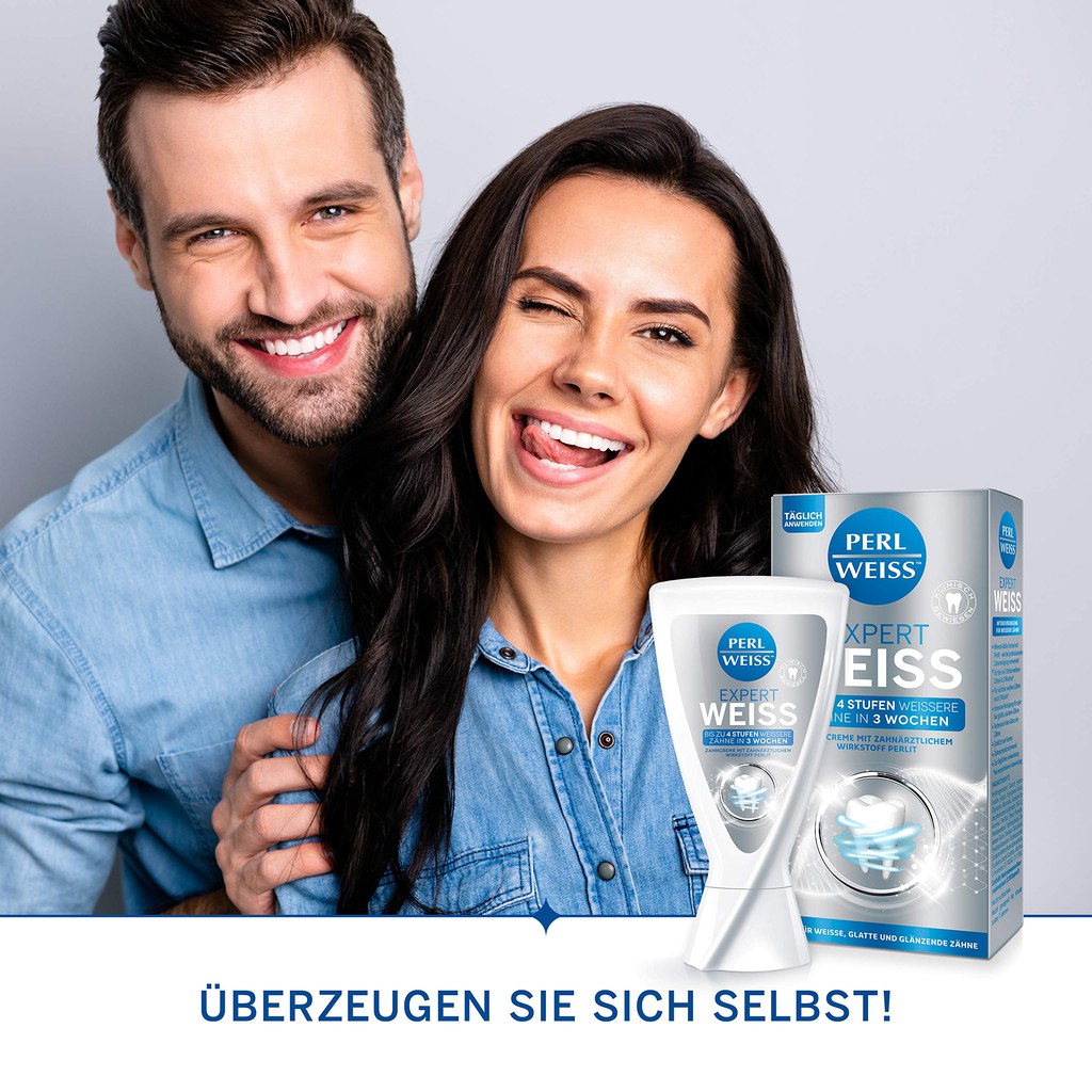 Kem đánh răng Perl weiss Expert White Toothpaste 50ml, Làm sạch và Làm trắng chỉ trong 3 tuần