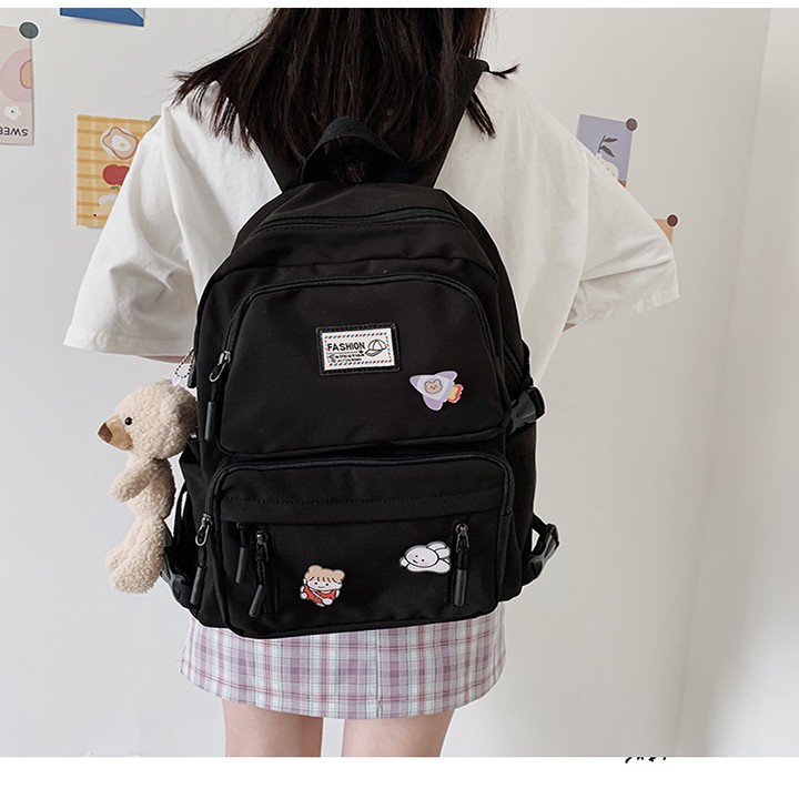 {Tặng kèm sticke} Balo ulzzang nam, nữ đẹp đựng laptop, đi học đi du lịch vải dù·chống nước phong cách HÀN QUỐC BL606