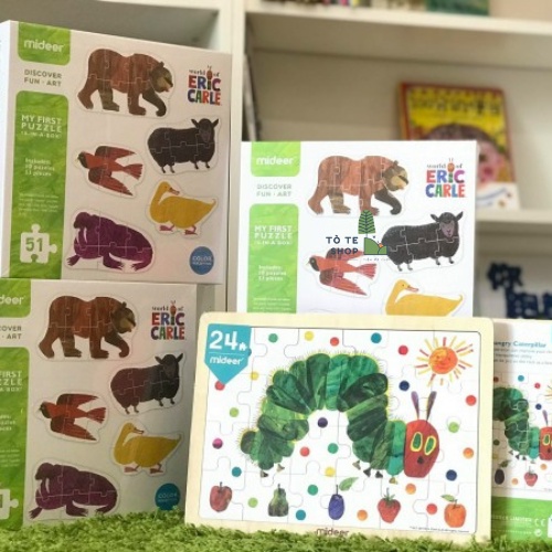 Ghép hình gỗ 24 miếng chú sâu háu ăn , tranh ghép hình Mideer MD3079 , Puzzle The Very Hungry Caterpillar