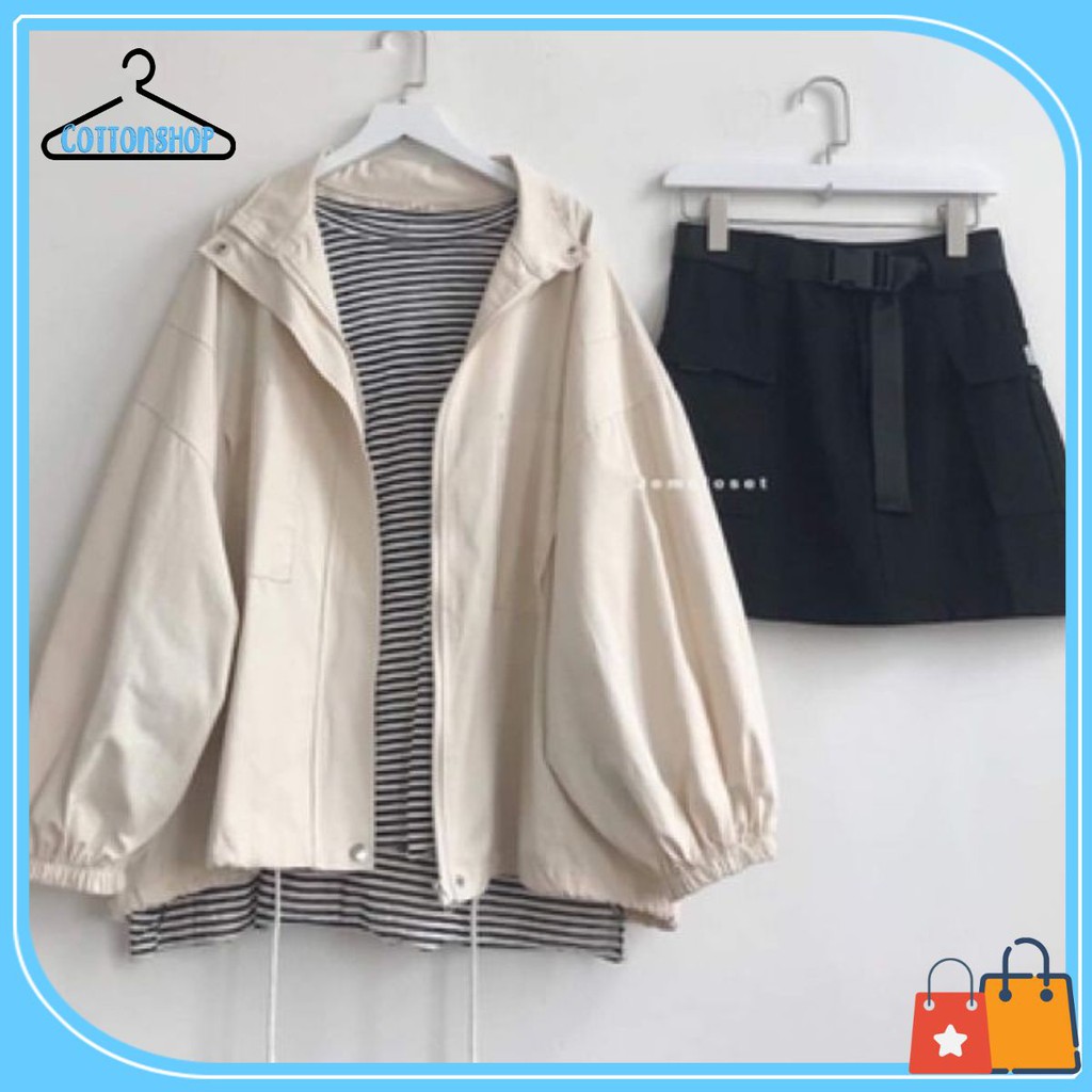 [Mã WASTUP5 giảm 10% tối đa 20K đơn 99K] [Giá siêu rẻ] Áo khoác kaki tay phồng, dáng oversize siêu xinh