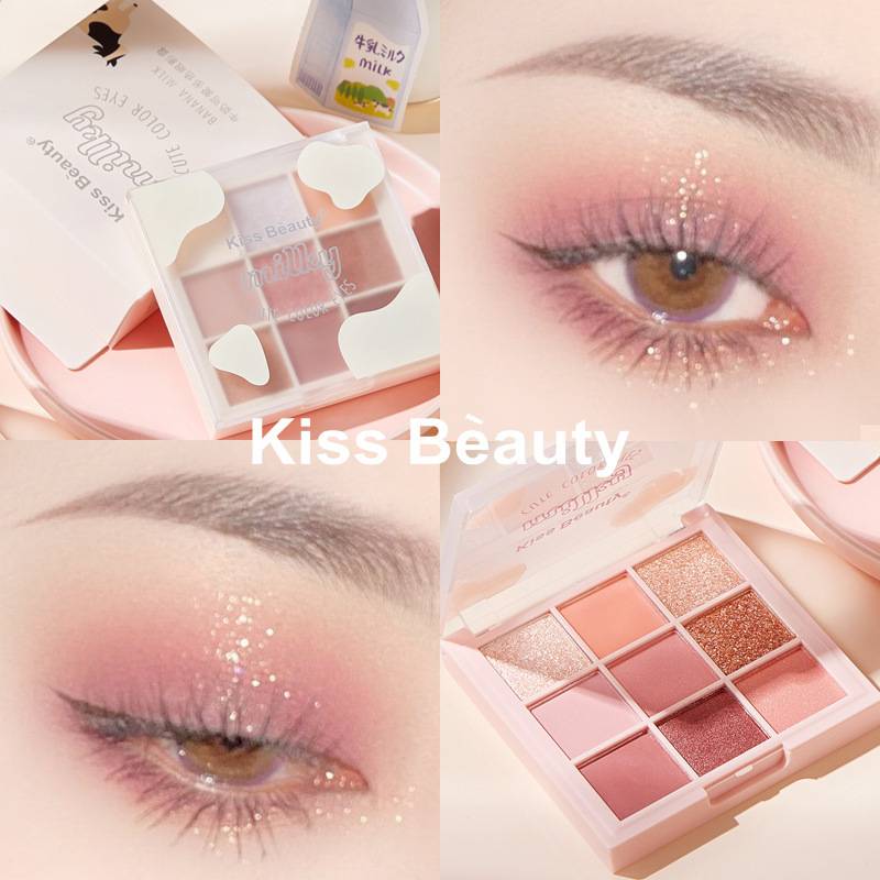 Bảng Phấn Mắt Kiss Beauty 9 Màu Lâu Trôi Cao Cấp