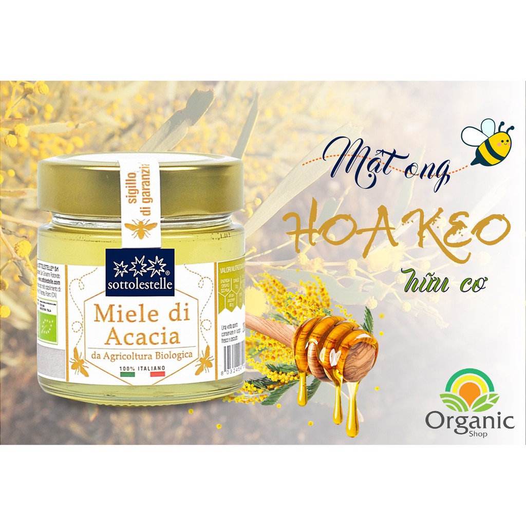 Mật ong hoa keo hữu cơ Sottolestelle 280g Organic Acacia Honey