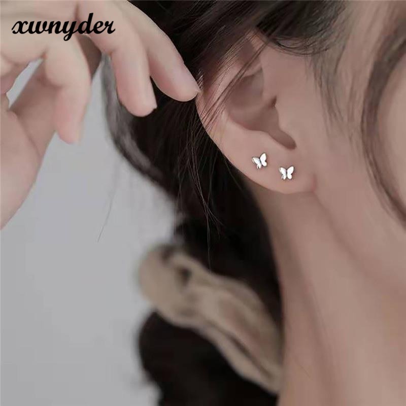 A pair of wings/butterfly earrings women's summer simple and small net red design sense ins wind earring accessories