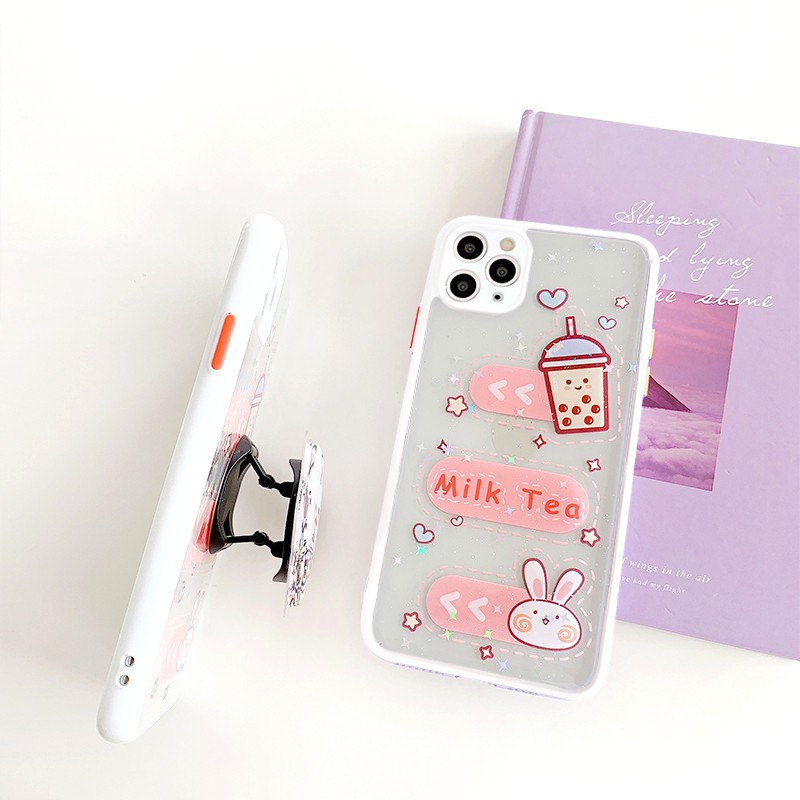 Ốp lưng iphone Milk Tea kèm pop 5/5s/6/6plus/6s/6splus/7/7plus/8/8plus/x/xr/xs/11/12/pro/max/plus/promax | BigBuy360 - bigbuy360.vn