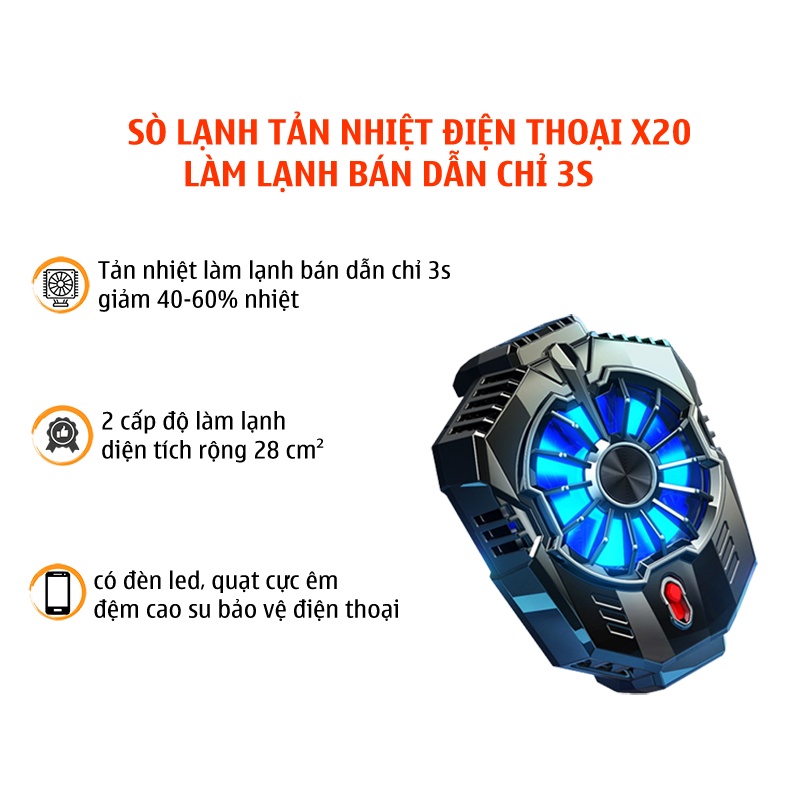 Quạt Tản Nhiệt Điện Thoại, Tản Nhiệt Sò Lạnh X20 AH101 G6 F6 H15 Giảm Nhiệt Siêu Nhanh, Nâng Cao Tuổi Thọ Pin Gía ưu đãi