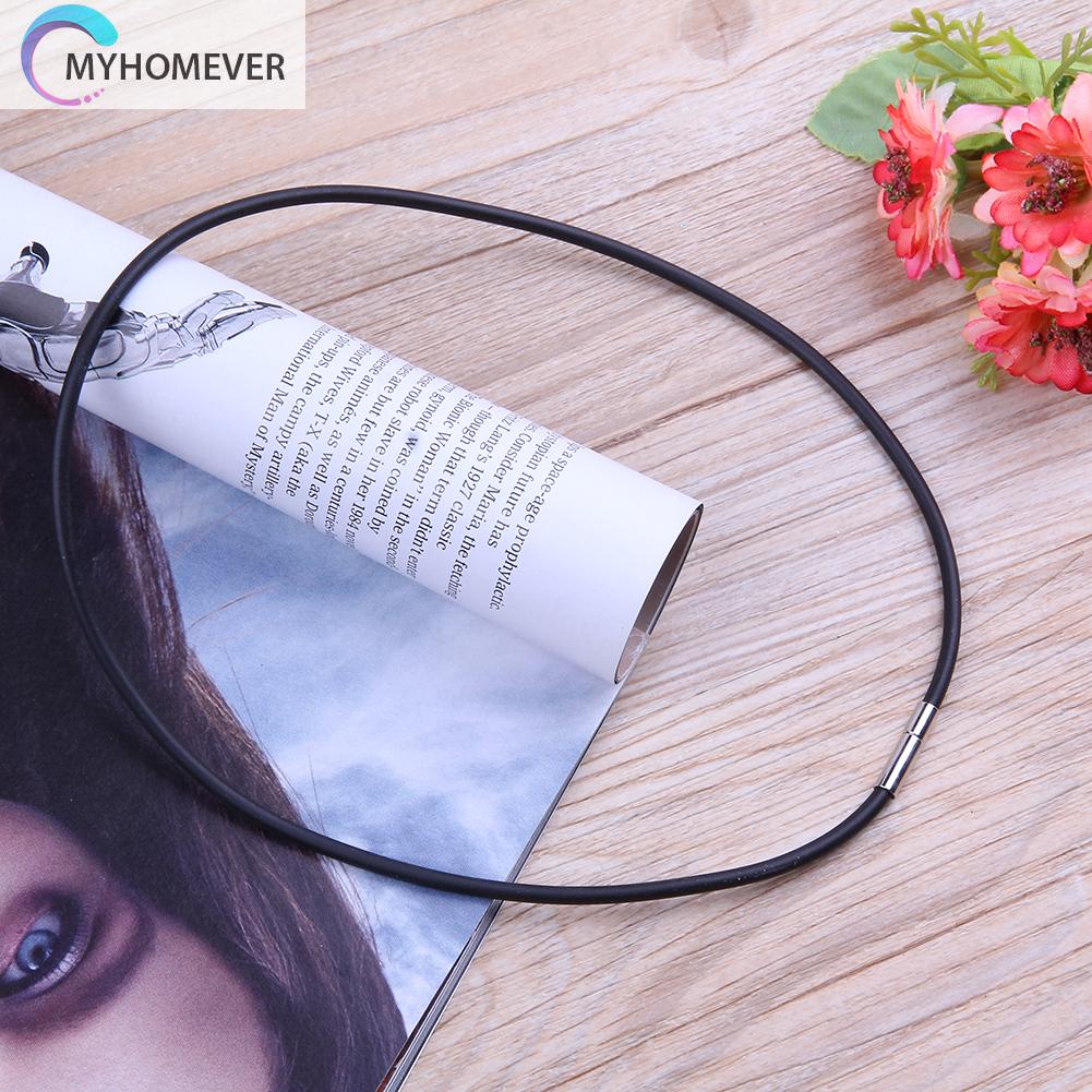 Vòng cổ choker bằng cao su đen 3mm 16/18/24inch cho nam nữ