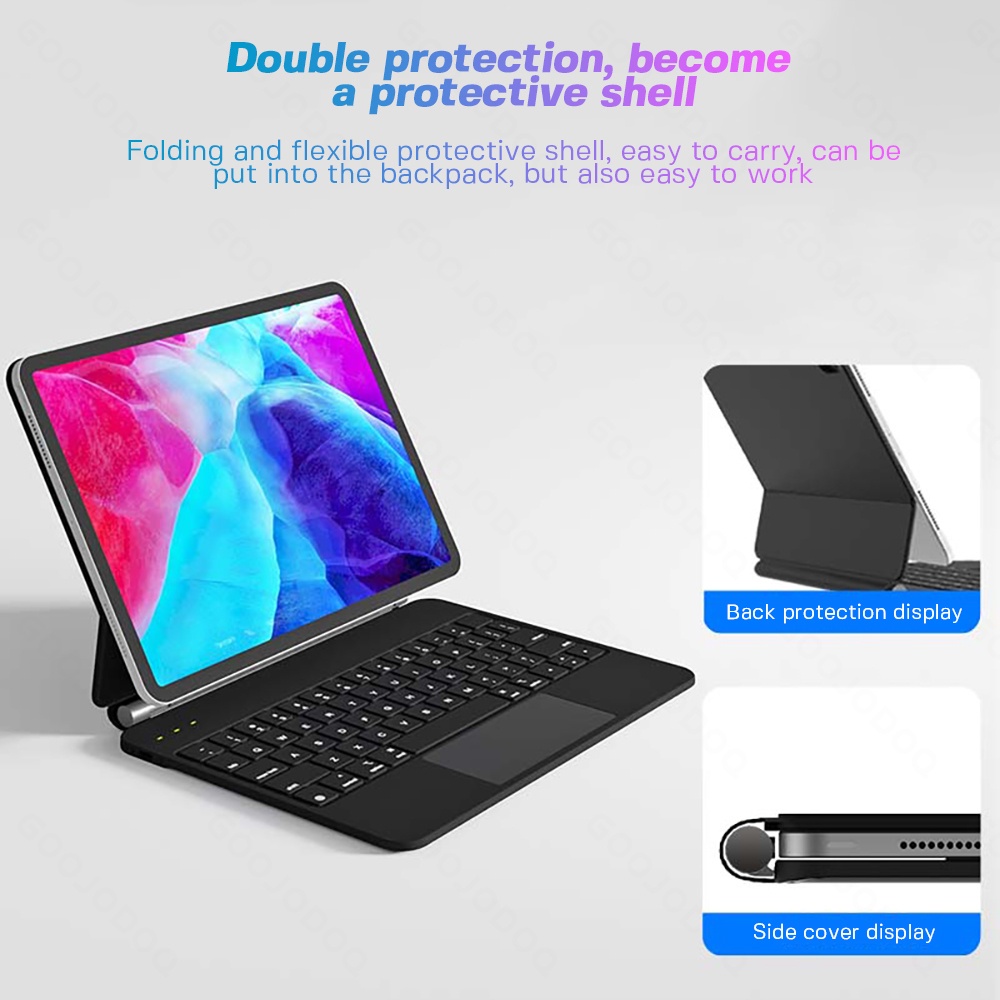 [Mã ELMS9 giảm 6% đơn 300K] GOOJODOQ Bao đựng bàn phím Air 4 Pro 11 2021 Bàn phím Cantilever nổi Vỏ bàn phím bluetooth