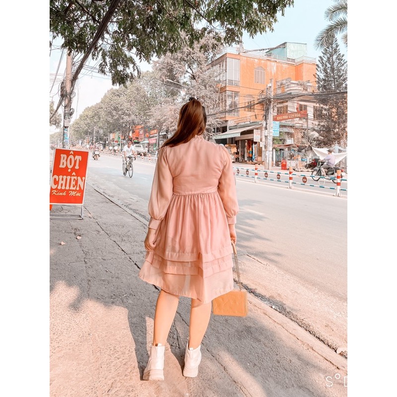 #Bigsize Đầm tơ babydoll nơ cổ | BigBuy360 - bigbuy360.vn