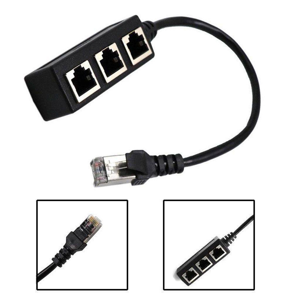 Dây Cáp Chia Mạng LAN RJ45 Mở Rộng Từ 1 Đầu Cắm Sang 2 / 3 Ổ Cắm