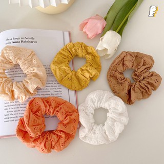 [Hàng có sẵn] Scrunchies thun cột tóc vải xô thêu hoa
