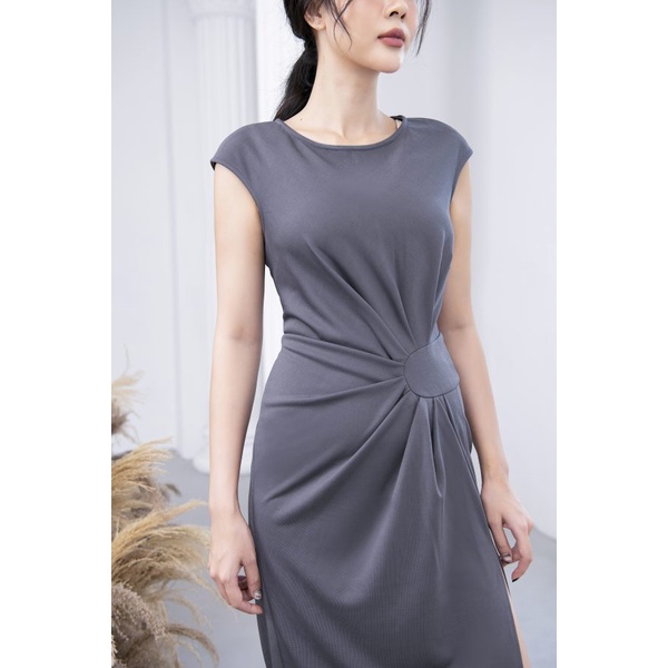 Váy đầm nữ ôm body thiết kế xoắn eo xẻ tà Gemmi fashion, DK8462
