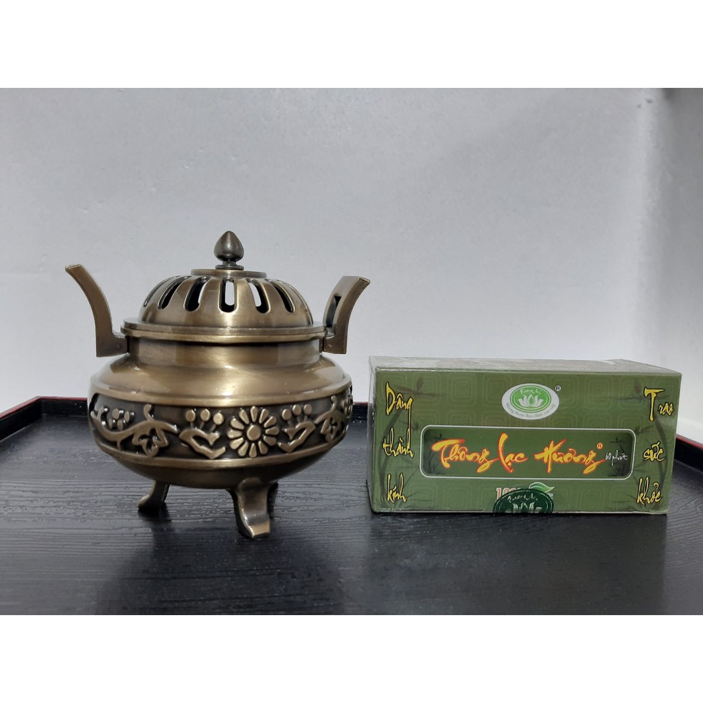 Lư xông trầm hợp kim 3 chân
