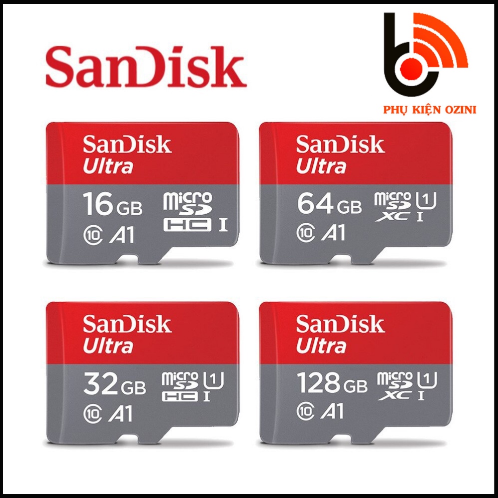 Thẻ nhớ MicroSDXC SanDisk Ultra A1 UHS-I 8G 16G 32G 64GB 128G Class 10 UHS-I