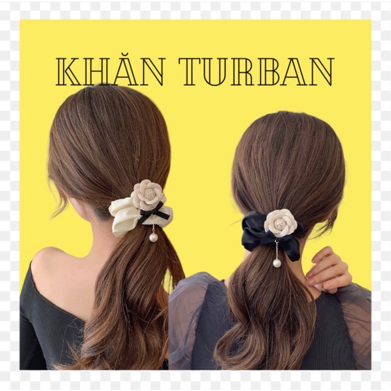 Cột tóc hoa hồng đính hạt nữ tính