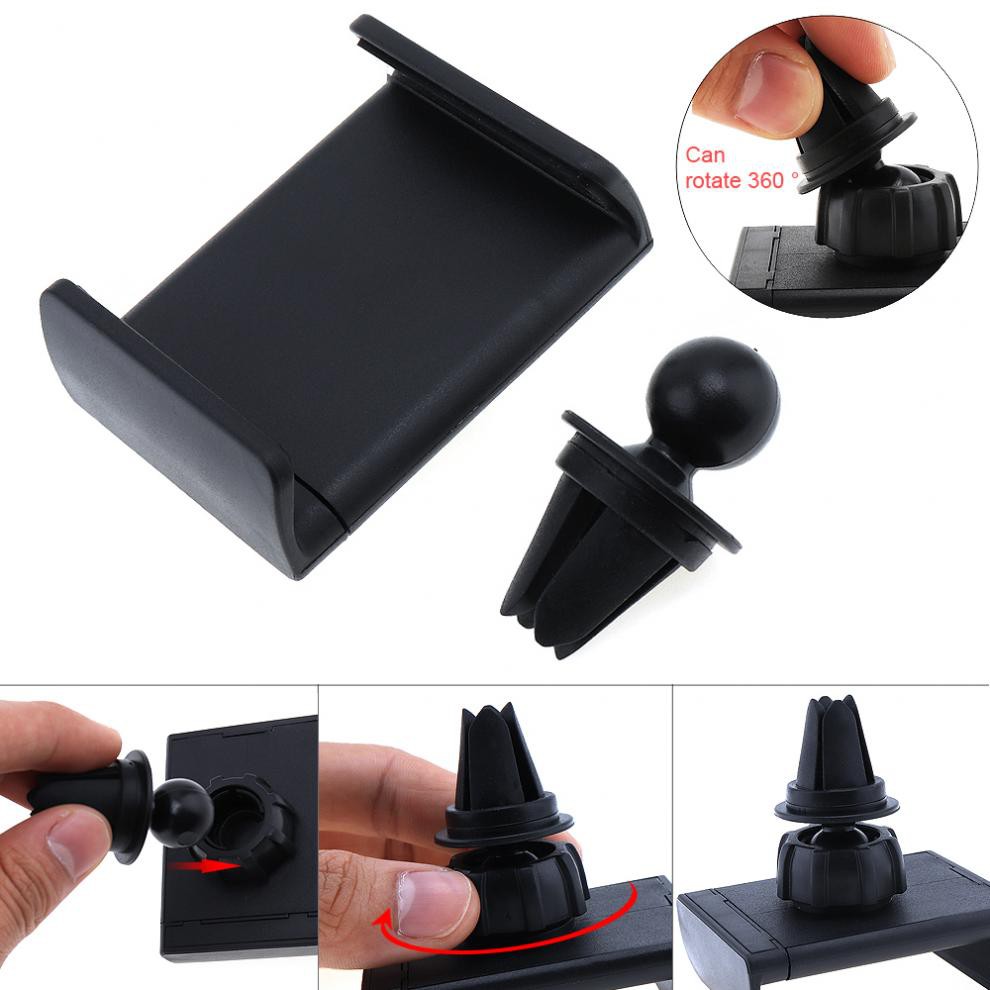 5Pcs/lot Black Auto Air Vent Phone Holder Stand Universal 360 Degree Rotation GPS Navigation Holder Bracket for Mobile Phone