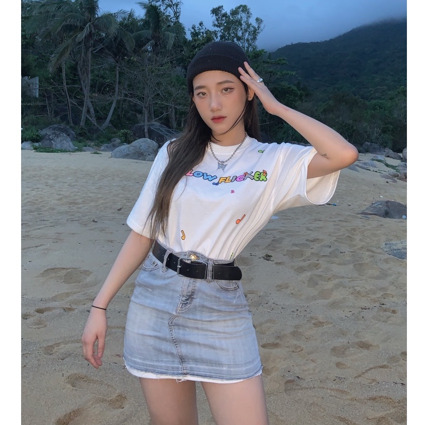 [Mã LT50 giảm 50k đơn 250k] Áo thun tay ngắn YELLOW FLICKER nốt nhạc unisex