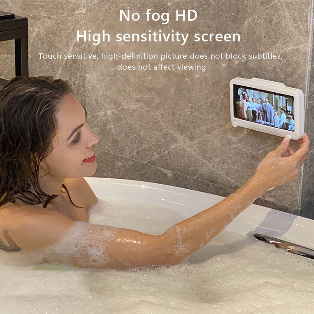 Giá Đỡ Điện Thoại Gắn Tường Tự Dính Xoay 360 Độ Cho Phòng Tắm° Ốp Điện Thoại Có Thể Xoay Với Màn Hình Cảm Ứng Tiện Dụng