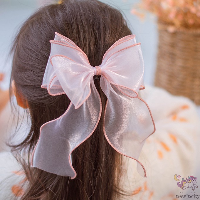 Kẹp Tóc Nơ Đính Ngọc Trai Phong Cách Hàn Quốc Xinh xắn