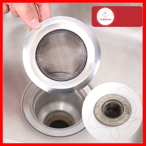 Lưới lọc rác bồn rửa chén bát inox không gỉ chống tắc nghẽn ngưng đọng nước hình tròn ngăn mùi hôi từ cống bay lên