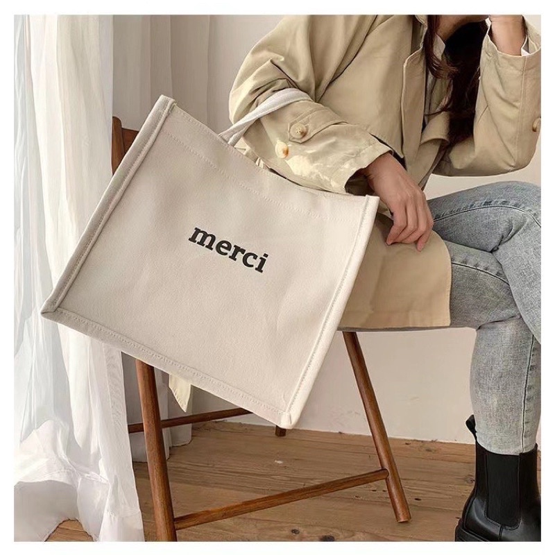 Túi xách Merci đeo vai Canvas đi học, đi làm để đồ du lịch cỡ lớn mẫu mới