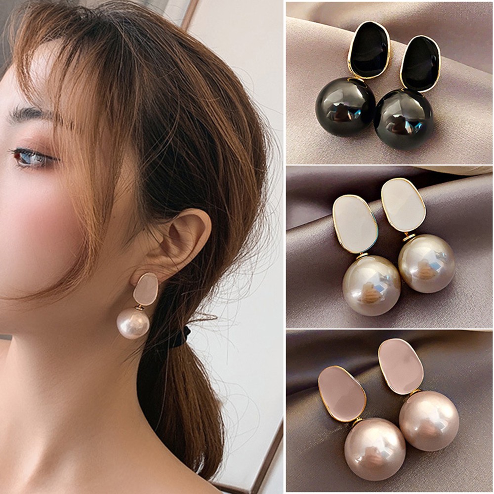 Khuyên Tai Chất Liệu Hợp Kim Đính Ngọc Trai Giả Nhiều Màu Thời Trang Mxmusty 925