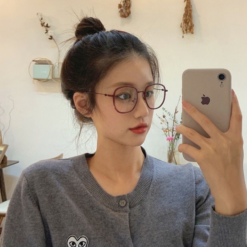 Mắt Kính Gọng Vuông Chống Bức Xạ Phong Cách Hàn Quốc Cho Nữ